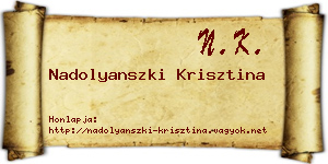 Nadolyanszki Krisztina névjegykártya