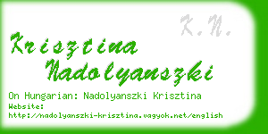 krisztina nadolyanszki business card
